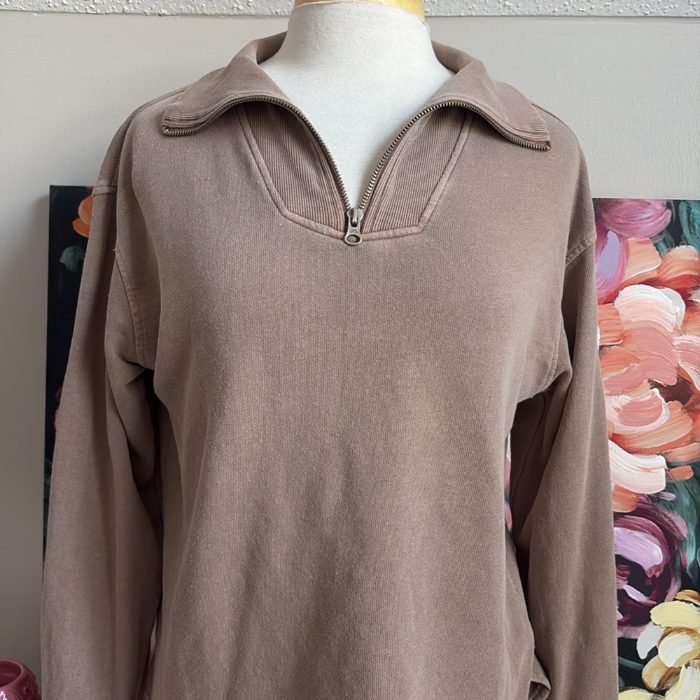 C&C CALIFORNIA SUNWASHED HALF ZIP PULLOVER